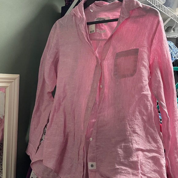 Grayson Threads Pink Linen Shirt - Picture 1 of 2